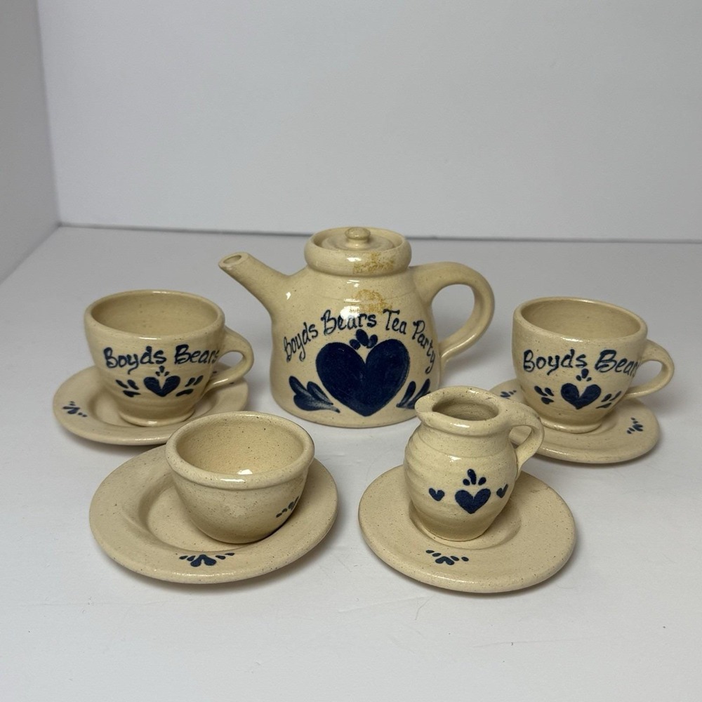 Boyd's Bears Miniature‎ Tea Set. 9 Pieces.